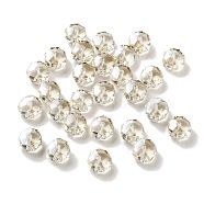 Electroplate Glass Beads, Pearl Luster Plated, Faceted, Rondelle, Wheat, 10x6mm, Hole: 1.5mm(EGLA-A043-03-PL01)