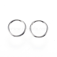 304 Stainless Steel Jump Rings, Open Jump Rings, Stainless Steel Color, 18 Gauge, 10x1mm, Inner Diameter: 8mm(A-STAS-D448-098P-10mm)