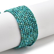 Natural HuBei Turquoise Beads Strands, Round, Faceted, 2mm, Hole: 0.5mm, about 201~202pcs/strand, 15.47~15.55''(39.3~39.5cm)(G-B130-A01-01)