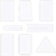 Nbeads Plastic Cake Spatulas, Wide Stripes Comb, Large Double Sided Cake Smoother Spatulas for Cake Decorating, White, 83~121x24~96x1~1.3mm(DIY-NB0006-43)