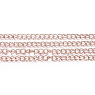 304 Stainless Steel Twisted Chains, Curb Chains, with Spool, Soldered, Rose Gold, 4x3x0.6mm, about 82.02 Feet(25m)/roll(CHS-H020-10RG-25M)