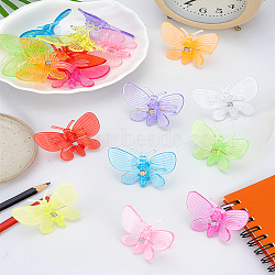 18Pcs 9 Colors Plastic Mini Claw Hair Clips for Women Girls, Butterfly, Mixed Color, 30x39x17.5mm, 2pcs/color(PHAR-LP0003-010)