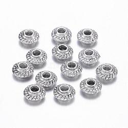 Tibetan Style Spacer Beads, Antique Silver, Lead Free and Nickel Free, 5x3mm, Hole:1.5mm(X-LF0149Y-NF)