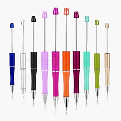 Plastic Beadable Pens, Press Ball Point Pens, for DIY Pen Decoration, Mixed Color, 144x12mm, Pin: 2mm, 10 colors, 1pc/color, 10pcs/set(AJEW-SZ0001-02)