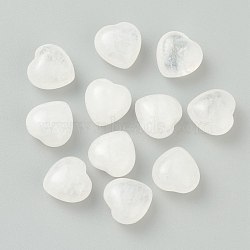 Natural Quartz Crystal Beads, No Hole/Undrilled, Heart, 14.5~15x14.5~15x9~9.5mm(G-G973-04C)