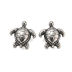 Animal 304 Stainless Steel Beads, Antique Silver, Turtle, 11x10x5.5mm, Hole: 2mm(STAS-E214-11AS-13)