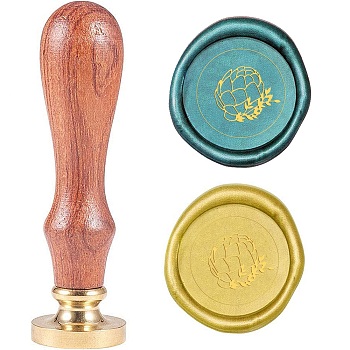 Wax Seal Stamp Set, Sealing Wax Stamp Solid Brass Head,  Wood Handle Retro Brass Stamp Kit Removable, for Envelopes Invitations, Gift Card, Leaf, 80x22mm
