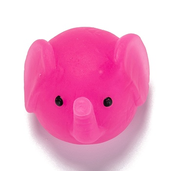 Elephant Shape Stress Toy, Funny Fidget Sensory Toy, for Stress Anxiety Relief, Deep Pink, 26x34x32mm