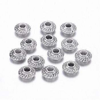 Tibetan Style Spacer Beads, Antique Silver, Lead Free and Nickel Free, 5x3mm, Hole:1.5mm