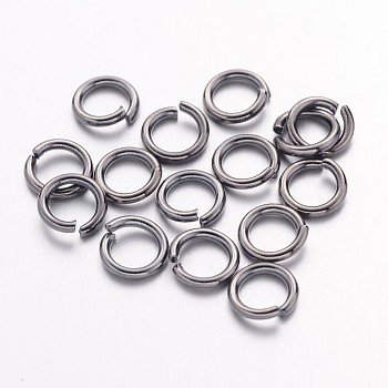 Open Jump Rings Brass Jump Rings, Cadmium Free & Lead Free, Gunmetal, 6x1mm, 18 Gauge, Inner Diameter: 4mm, about 4160pcs/500g