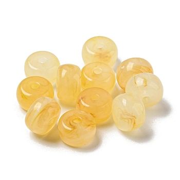 Opaque Acrylic Bead, Rondelle, Gold, 8x5mm, Hole: 1.6mm