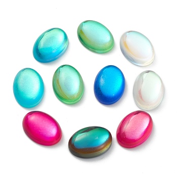 Glass Cabochons, Oval, Mixed Color, 25x18x8mm