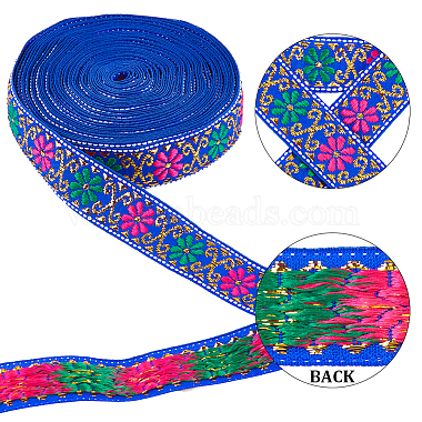 7M Flat Ethnic Style Polyester Ribbon(OCOR-WH0046-74A)-6