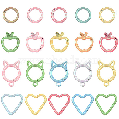 16Pcs Spray Painted Alloy Spring Gate Rings(FIND-YW0010-86)-2
