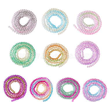 pandahall 10 нити 10 цвета прозрачные градиентные цветные нити стеклянных бусин(GLAA-TA0001-55)-4