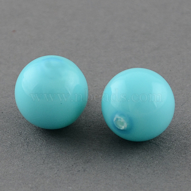 10mm DeepSkyBlue Round Shell Pearl Beads