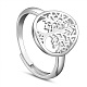 SHEGRACE Rhodium Plated 925 Sterling Silver Adjustable Rings(JR737A)-1