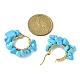 Synthetic Turquoise Chips Braided Hoop Earrings(EJEW-JE04940-22)-2