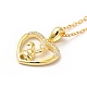 925 Sterling Silver Rabbit with Heart Pendant Necklace with Clear Cubic Zirconia for Women(NJEW-E034-01G)-2