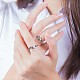 2Pcs 2 Style Alloy Snake with Rose Open Cuff Rings Set(JR932A)-6