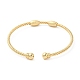 Bracelet manchette en perles ovales en laiton plaqué en rack pour femmes(BJEW-M298-13G)-2