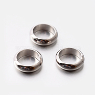 Flat Round 201 Stainless Steel Spacer Beads, Stainless Steel Color, 10x3mm, Hole: 7.5mm(STAS-E082-10)