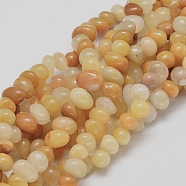 Natural Topaz Jade Gemstone Nuggets Bead Strands, 6~12x9~14x8~12mm, Hole: 1mm, about 15.3 inch~15.7 inch(G-J337-30-01)