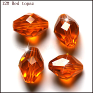 Imitation Austrian Crystal Beads, Grade AAA, Faceted, Bicone, Dark Orange, 6x9.5mm, Hole: 0.7~0.9mm(SWAR-F054-9x6mm-12)