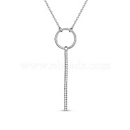 TINYSAND Key 925 Sterling Silver CZ Pendant Necklaces, Silver, 17.2 inch(TS-N342-S)