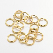 Golden Color Brass Jump Rings, Cadmium Free & Lead Free, Open Jump Rings, 18 Gauge, 8x1mm, Inner Diameter: 6mm, about 430pcs/50g(X-JRC8MM-G)