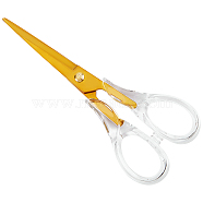 Stainless Steel Scissors, with Acrylic Handle, Golden, 16x6.6x1.25cm(TOOL-WH0134-53G)