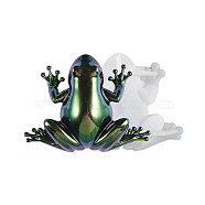3D Animal Figurine Silicone Molds, Resin Casting Molds, for UV Resin & Epoxy Resin Craft Making, White, Frog Pattern, 100x133x34mm(DIY-E058-03A)