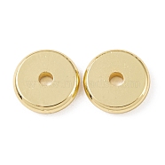 Brass Beads, Cadmium Free & Lead Free, Long-Lasting Plated, Disc, Real 18K Gold Plated, 10x2mm, Hole: 1.6mm(KK-D032-01A-G)