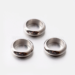 Flat Round 201 Stainless Steel Spacer Beads, Stainless Steel Color, 10x3mm, Hole: 7.5mm(STAS-E082-10)