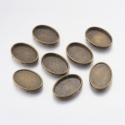 Tibetan Style Alloy Cabochon Settings, Oval, Antique Bronze, Cadmium Free & Lead Free, 24x17x4mm, Hole: 1mm(X-EA13631Y-AB)