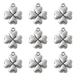 Tibetan Style Alloy Pendant, Clover, Cadmium Free & Nickel Free & Lead Free, Antique Silver, 21x17.5x2.5mm, Hole: 1.5mm(LF9468Y-NF)