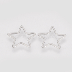 304 Stainless Steel Linking Ring, Star, Stainless Steel Color, 19.5x20.5x0.8mm(STAS-S079-15B)