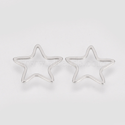 Tarnish Resistant 304 Stainless Steel Linking Ring, Star, Stainless Steel Color, 19.5x20.5x0.8mm(STAS-S079-15B)