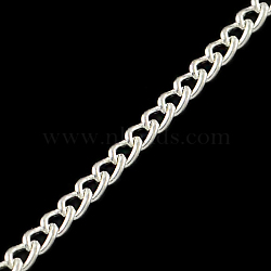 Unwelded Iron Twisted Chains, Curb Chains, with Spool, Silver Color Plated, 3.3x2.1x0.6mm, about 32.8 Feet(10m)/roll(X-CH-R078-09S)