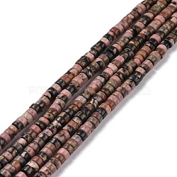 Natural Rhodonite Beads Strands, Flat Round, 4x2mm, Hole: 1mm, about 169pcs/strand, 14.96''(38cm)(G-P468-17)