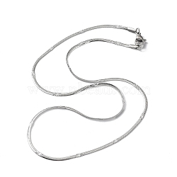 304 Stainless Steel Flat Snake Chain Necklaces for Women, Stainless Steel Color, 17.72 inch(45cm)(NJEW-D058-03P)