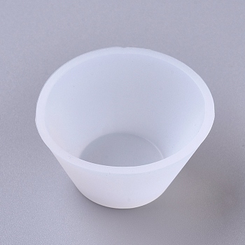 Reusable Silicone Mixing Resin Cup, Resin Casting Molds, For UV Resin, Epoxy Resin Jewelry Making, White, 45x25.3mm, Inner Diameter: 22mm and 39mm
