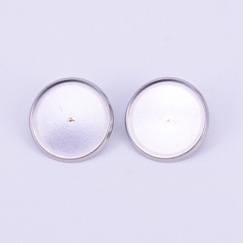 Stainless Steel Brooch Findings, Back Bar Findings, Flat Round, Stainless Steel Color, Tray: 20mm, 22x7mm, Pin: 0.5mm