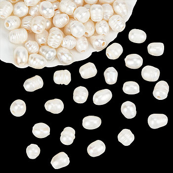 80Pcs Grade B Natural Cultured Freshwater Pearl Beads, Nice for Mother's Day Earring Making, Rice, White, 10~12x8~9x8~9mm, Hole: 2mm