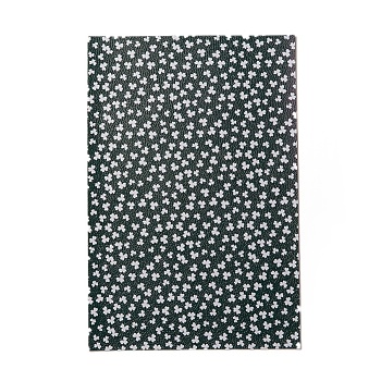 PU Leather Fabric, Garment Accessories, for DIY Crafts, Clover Pattern, Black, 30x20x0.1cm