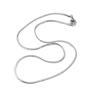 304 Stainless Steel Flat Snake Chain Necklaces for Women, Stainless Steel Color, 17.72 inch(45cm)