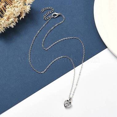 Crystal Rhinestone Heart Pendant Necklace with Cable Chains(NJEW-FZ00017)-4