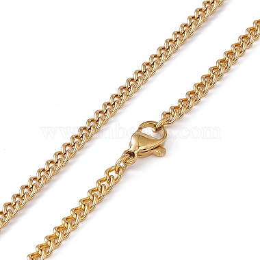 201 Stainless Steel Curb Chain Necklace for Men Women(NJEW-P268-A37-2X5)-3