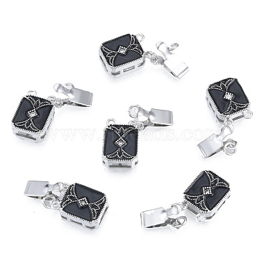 Brass Pave Clear Cubic Zirconia Box Clasps(KK-N233-416P)-2
