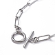 304 Stainless Steel Paperclip Chain Bracelets(X-BJEW-JB04967)-3